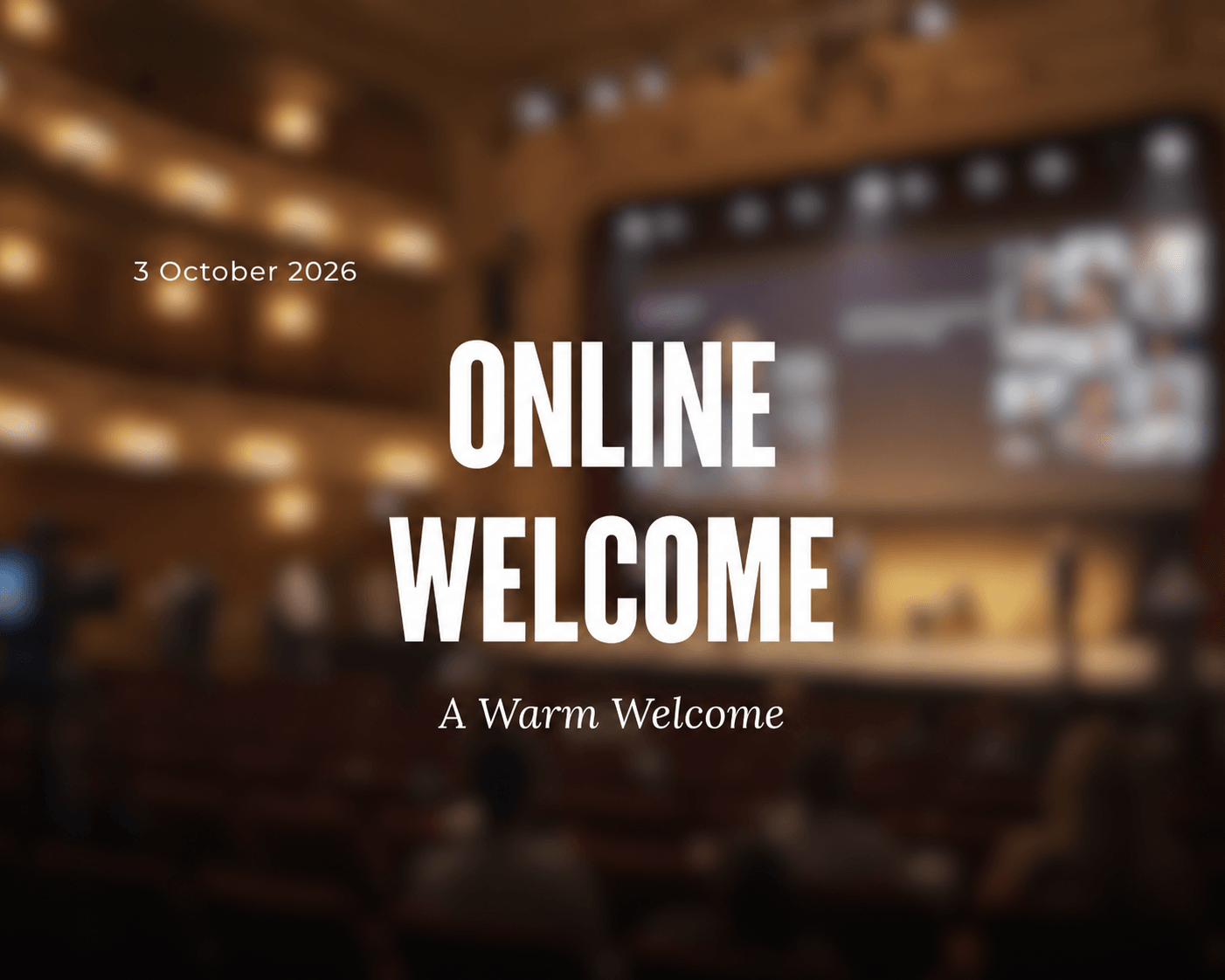 Online Welcome — Online Meet & Greet — 3 October 2026